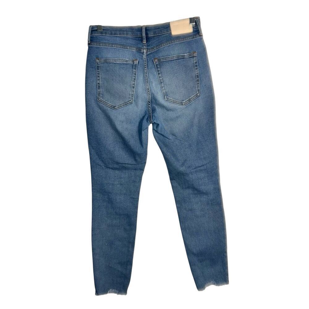 Everlane The High Rise Skinny Jean Size 28 Ankle Light Wash Raw Hem - Picture 3 of 7